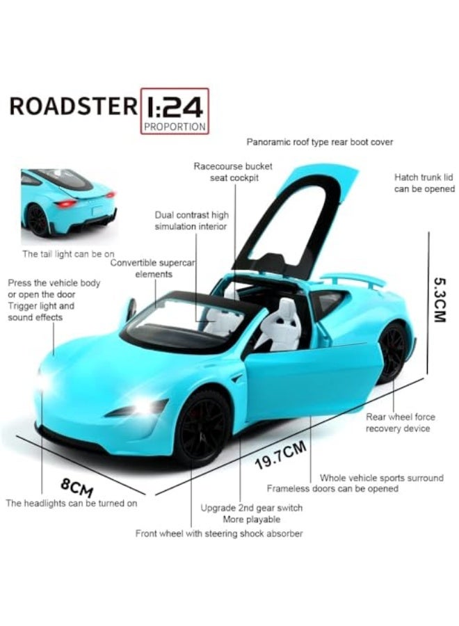 EROCK 1:24 Scale  Alloy Car Model Diecast Toy Vehicles for Kids, car Model，Pull Back Alloy Car with Lights and Music,Gifts for Boys and Girls. (Green) - Image 2